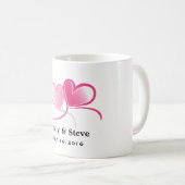 Aangepaste 2 trouwdatum harten koffiemok (Voorkant rechts)