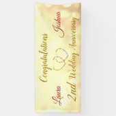 Aangepaste 2e bruiloft Jubileum-banner Spandoek (Verticaal)
