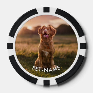 Aangepaste 2Foto Met Je Huisdier Hond 2 Naam Afbee Poker Chips