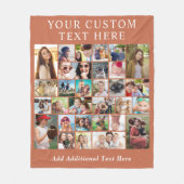 Aangepaste 30 foto collage Terracotta Fleece Deken (Voorkant)