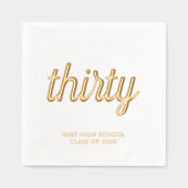 Aangepaste 30e reünie moderne gouden folie servett folie servetten (Voorkant)