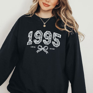 Aangepaste 30e verjaardag 1995 Kant Coquette Bow Trui