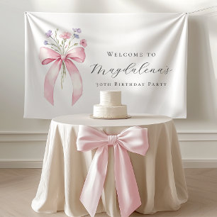 Aangepaste 30e verjaardag Banner Bow Wildflower