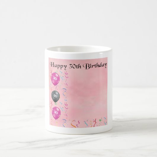 Aangepaste 30e verjaardag Design Mok - Roze (Center)