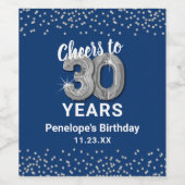 Aangepaste 30e verjaardag wijnlabel wijn etiket (Enkel label)