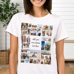 Aangepaste 32 fotocollage t-shirt