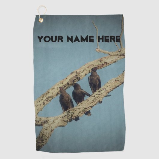 Aangepaste 3 Crows Golf Towel Golfhanddoek (Voorkant)