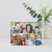 Aangepaste 3 Familie Foto's Collage Briefkaart (Staand voorkant)