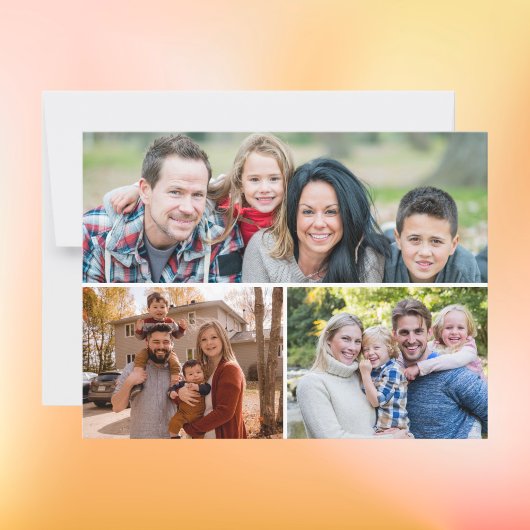 Aangepaste 3 Familie Foto's Collage Briefkaart