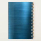 Aangepaste 3-foto Blauwgroen Blue Brushed Metal 20 Planner (Achterkant)