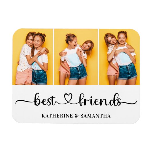 Aangepaste 3 foto Collage Beste Vrienden voor alti Magneet (Horizontaal)