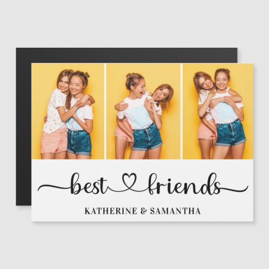 Aangepaste 3 foto-inkoudinkvrienden Magnetische Ka (Voorkant / Achterkant)