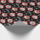 Aangepaste 3 foto Pet Dog Happy Howlidays Cadeaupapier (Hoek)