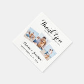 Aangepaste 3 foto Unieke Pas getrouwd bruiloft Servet (Hoek)