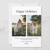 Aangepaste 3 foto vakantie Kaart | Moderne kerst (Achterkant)