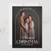 Aangepaste 3 foto vakantie Kaart | Moderne kerst (Voorkant)