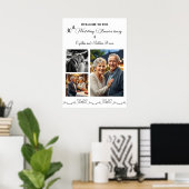 Aangepaste 3 foto's 30e bruiloft Jubileum Welkom Poster (Thuiskantoor)