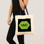Aangepaste 3-letter monogram blauwe groene tas (Voorkant (product))