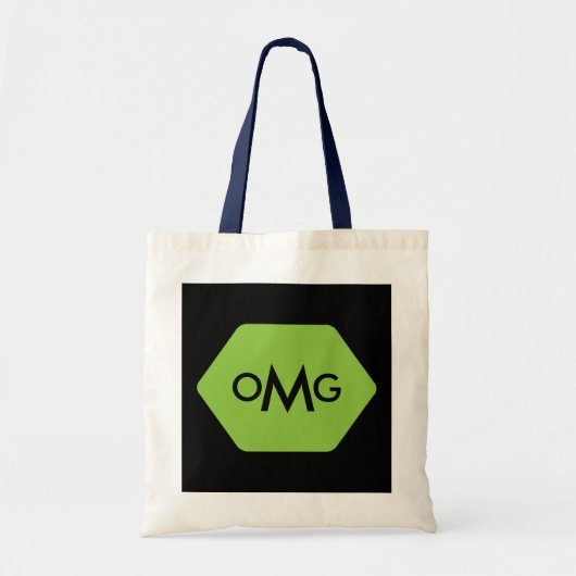Aangepaste 3-letter monogram blauwe groene tas (Voorkant)