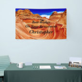 Aangepaste 3 lijnen voor tekst De Wave Retirement Spandoek (Beurs)