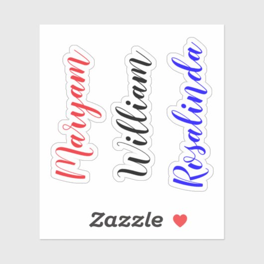 Aangepaste 3 namen, Tekstscript Waterfles Stickers (Vel)