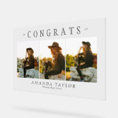 Aangepaste 3 Photo Collage Afstuderen Congrats Sig Acryl Bord (Hoek)