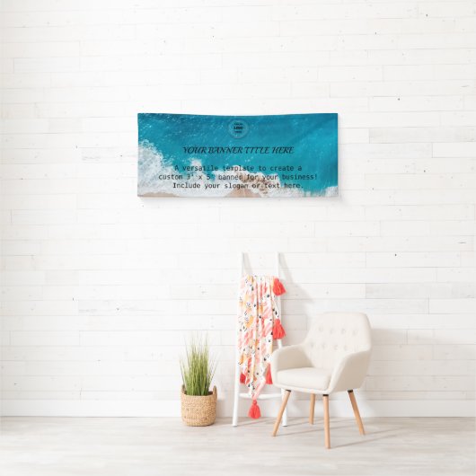 Aangepaste 3' x 5' Ocean Beach Business Banner (Insitu)