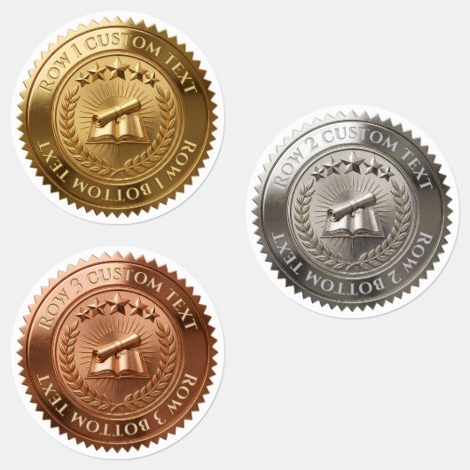 Aangepaste 3D bewerkbare gouden folie certificaat Labels (Groep)