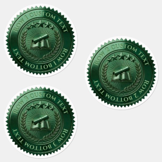 Aangepaste 3D bewerkbare groene folie certificaat Labels (Groep)