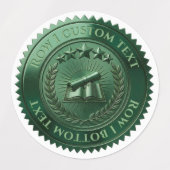 Aangepaste 3D bewerkbare groene folie certificaat Labels (Design 1)
