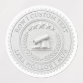 Aangepaste 3D bewerkbare witte wasfolie certificaa Labels (Design 1)