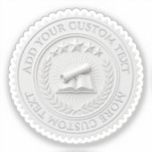 Aangepaste 3D bewerkbare witte wasfolie certificaa Sticker (Voorkant)
