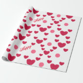 Aangepaste 3D Jelly Harten & Stippen Cute Patroon Cadeaupapier (Uitgerold)