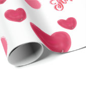Aangepaste 3D Jelly Harten & Stippen Cute Patroon Cadeaupapier (Rol Hoek)