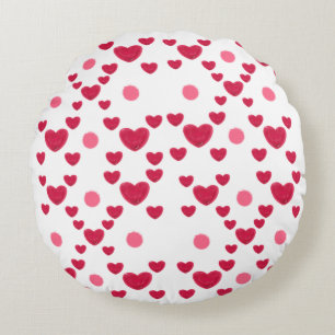 Aangepaste 3D Jelly Harten & Stippen Cute Patroon Rond Kussen