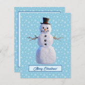 Aangepaste 3D Snowman kerstkaart Bedankkaart (Voorkant / Achterkant)