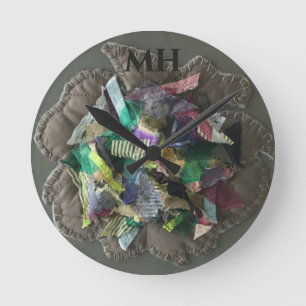 Aangepaste 3D Textiel Kleurrijke Abstracte Lint St Ronde Klok