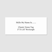 Aangepaste 3X1.2 naamlabel eenvoudige schone moder Naamplaatje (Voorkant)