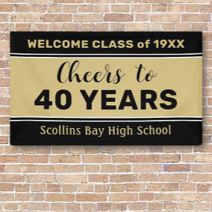 Aangepaste 40 jaar klasse reünie banner