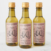 Aangepaste 40e verjaardag Mini Wine Bottle Labels Wijn Etiket (Flessen)
