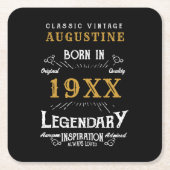 Aangepaste 40e verjaardag vierkante kartonnen onderzetter (Voorkant)