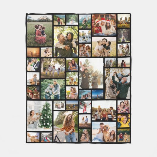 Aangepaste 42 fotocollage fleece deken (Voorkant)