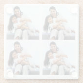 Aangepaste 4 collage-foto's glazen onderzetter (Achterkant)