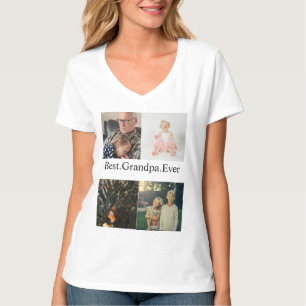 Aangepaste 4 foto collage Beste opa ooit T-shirt