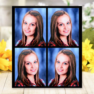 Aangepaste 4 foto collage gepersonaliseerd wandkleed