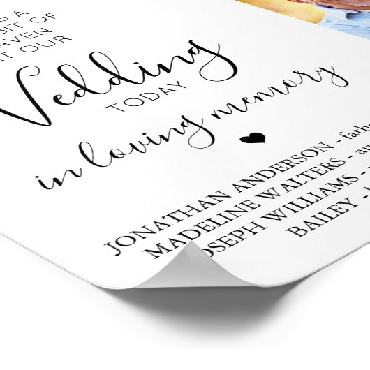 Aangepaste 4 Foto Collage Hemel Trouwdag Herdenkin Poster (Hoek)