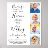 Aangepaste 4 Foto Collage Hemel Trouwdag Herdenkin Poster (Voorkant)