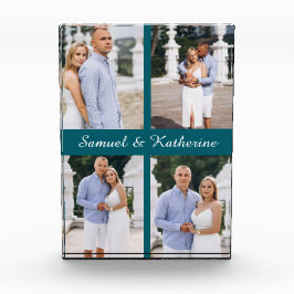 Aangepaste 4 Foto Collage Script Namen Foto Blok