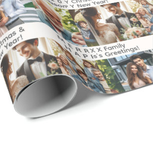 Aangepaste 4 Foto Familie Vrienden Gelegenheden Ve Cadeaupapier