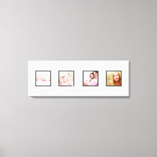 aangepaste 4-foto frames doe-het-zelf lettertype+a canvas afdruk